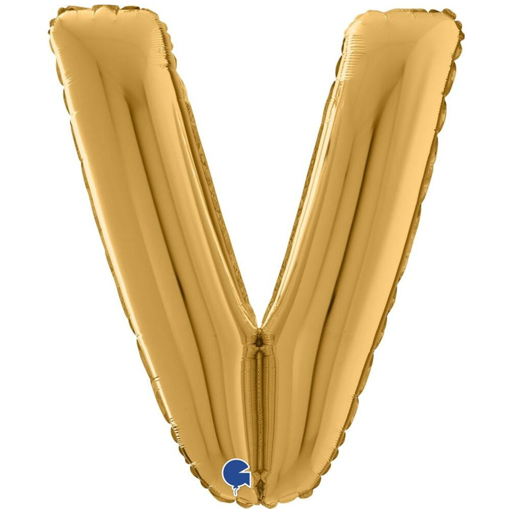 Foil Balloon LETTER V Gold 66 cm Grabo