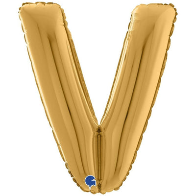 Foil Balloon LETTER V Gold 66 cm Grabo