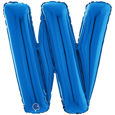 Foil Balloon LETTER W Blue 66 cm Grabo
