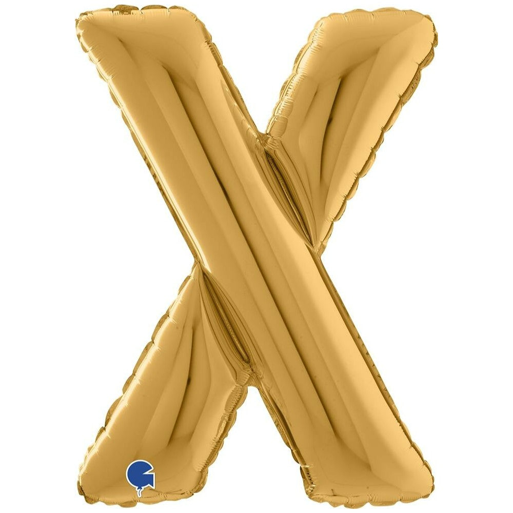 Foil Balloon LETTER X Gold 66 cm Grabo