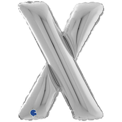 Foil Balloon LETTER X Silver 66 cm Grabo