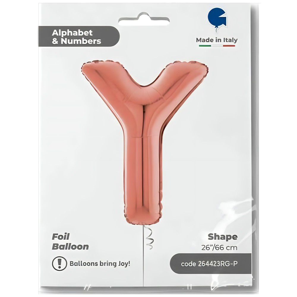 Balon Folie LITERA Y Rose Gold 66 cm Grabo