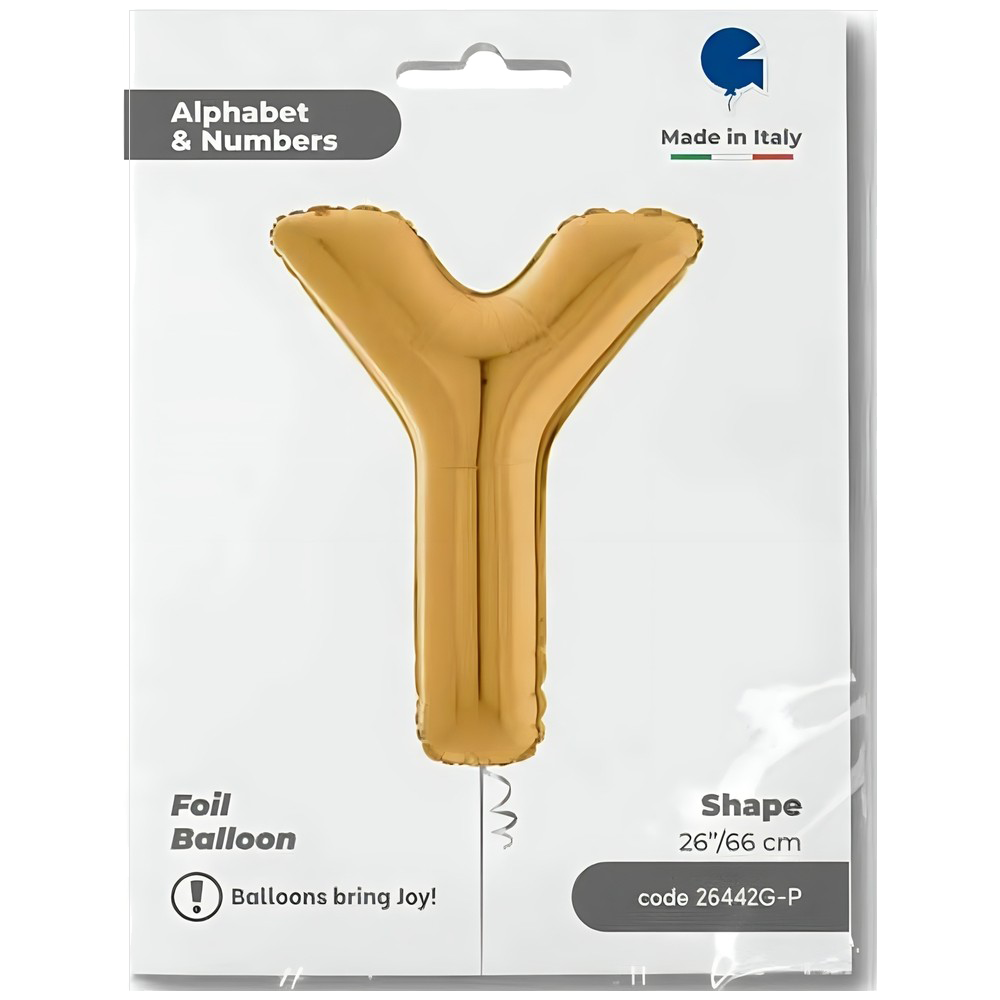 Foil Balloon LETTER Y Gold 66 cm Grabo