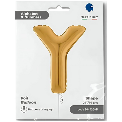 Foil Balloon LETTER Y Gold 66 cm Grabo