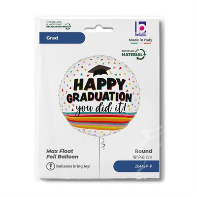 Foil Balloon Happy Graduation Festive 46cm