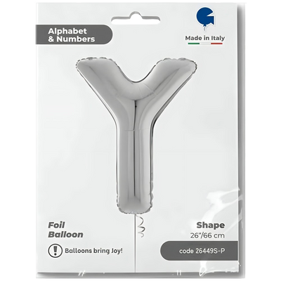 Foil Balloon LETTER Y Silver 66 cm Grabo
