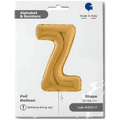 Foil Balloon LETTER Z Gold 66 cm Grabo