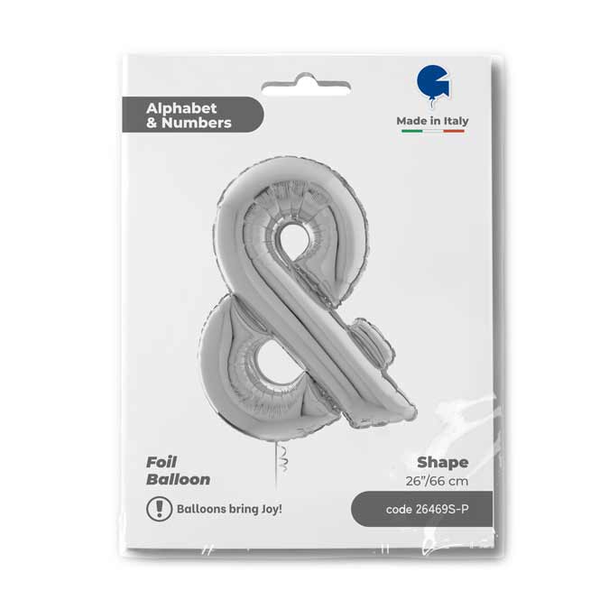 SIMBOL & Silver Foil Balloon 66cm Grabo