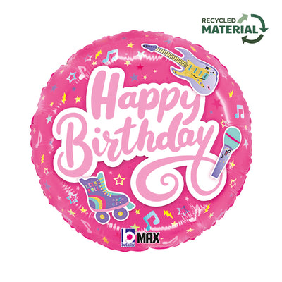 Round Foil Balloon Happy Birthday Totally Awesome 46cm