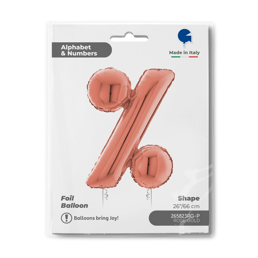 Balon Folie SIMBOL % Rose Gold 66 cm Grabo