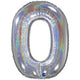 Grabo 66cm Holographic Glitter Number 0 Foil Balloon