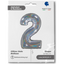 Foil Balloon NUMBER 2 Holographic Glitter 66 cm Grabo
