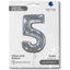 Foil Balloon NUMBER 5 Holographic Glitter 66 cm Grabo