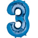 Foil Balloon Number 3 Blue 86cm ANAGRAM 2827901