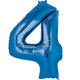 Foil Balloon Number 4 Blue 86cm ANAGRAM 2828201