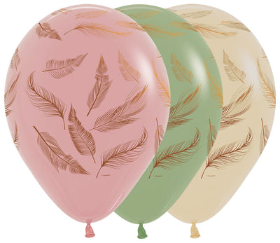 Baloane latex Feathers Print 30cm