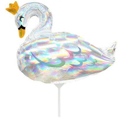 Balon Folie Mini Figurina Lebada Iridiscenta 30x22cm (AER) Amscan 4124502