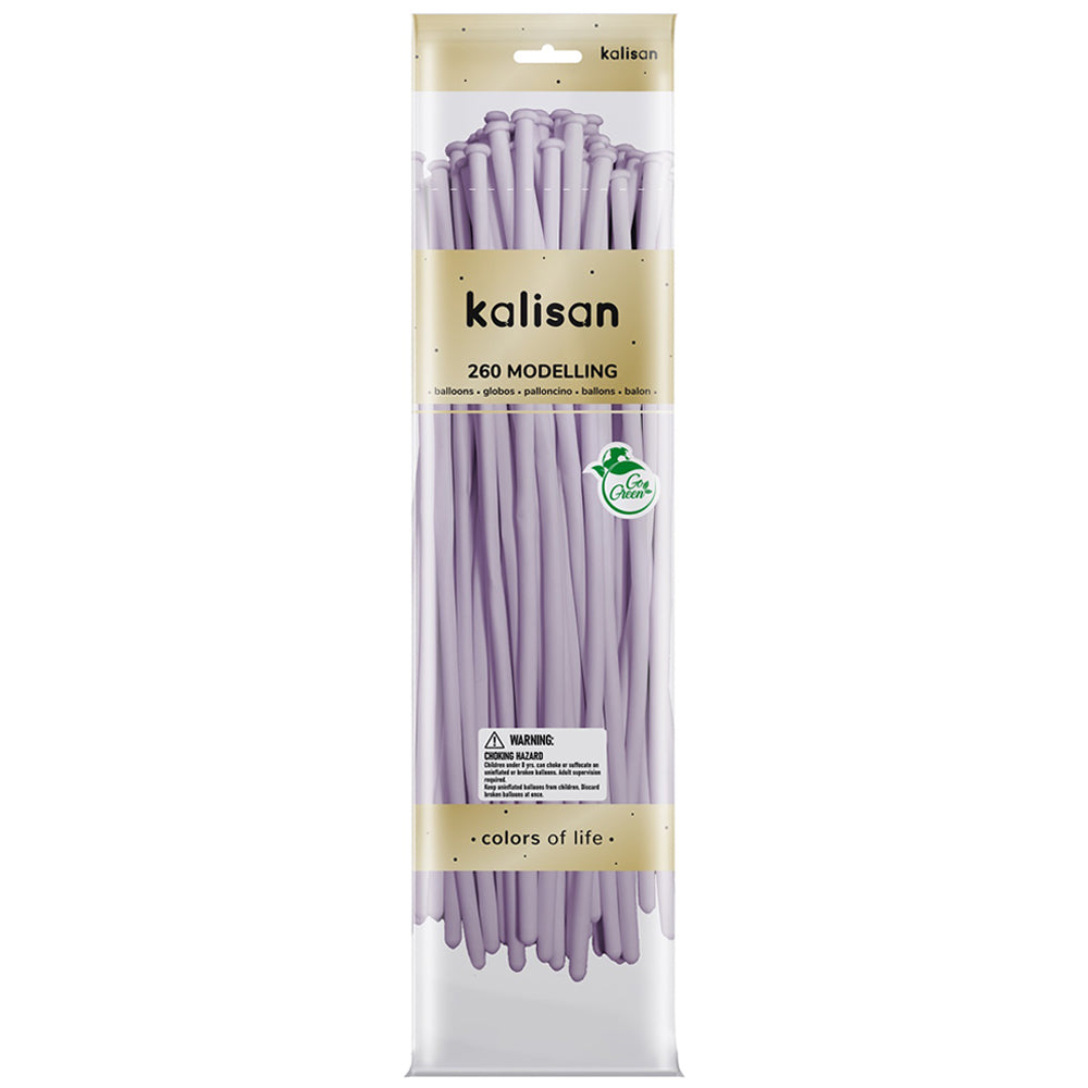SET 50 Latex Modeling Balloons Macaron Lilac Nozzle Up 260M 3003