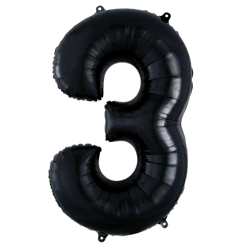 Balon Folie Cifra 3 Negru 86cm 3014211 ANAGRAM