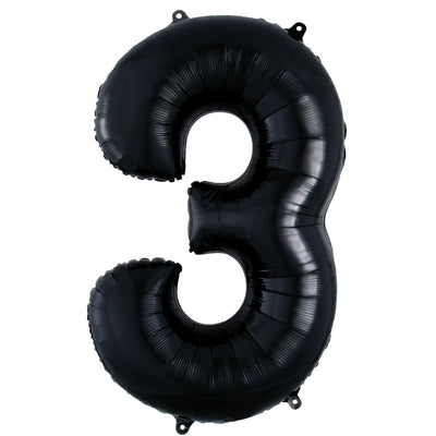 Balon Folie Cifra 3 Negru 86cm 3014211 ANAGRAM