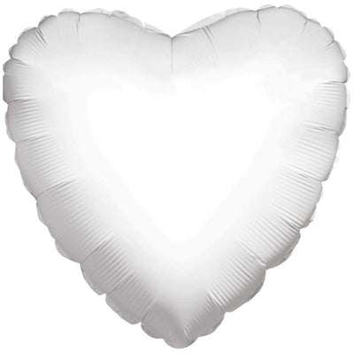45 cm White Heart Foil Balloon 34102