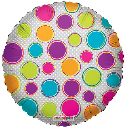 Decorative Foil Balloon Colored Polka Dots 34468