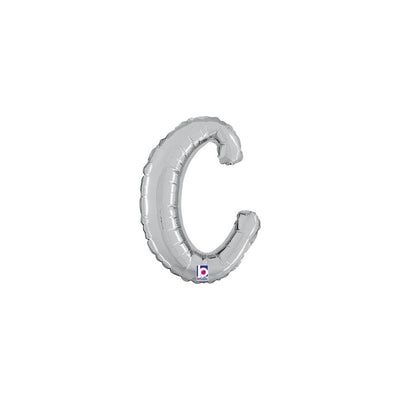 Balon Folie LITERA (AER) SCRIPT C Argintiu 35 cm Grabo