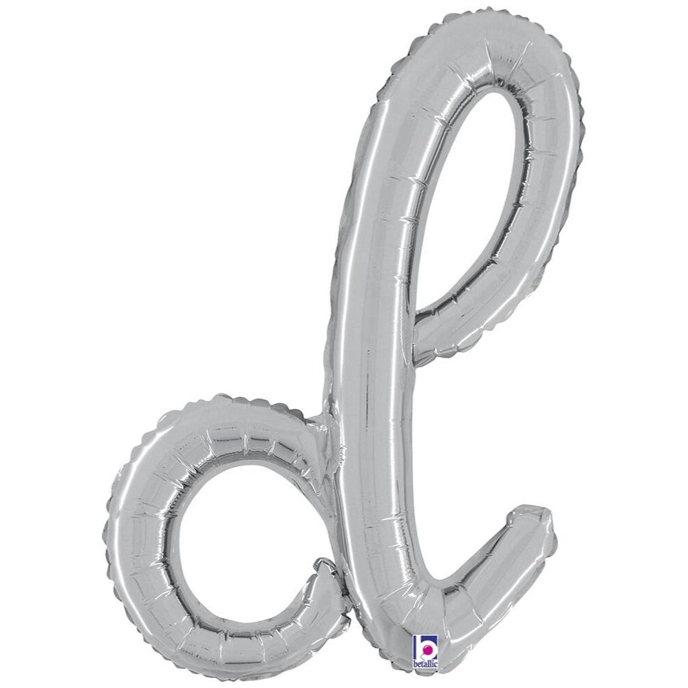 Foil Balloon LETTER (AIR) SCRIPT D Silver 61cm Grabo