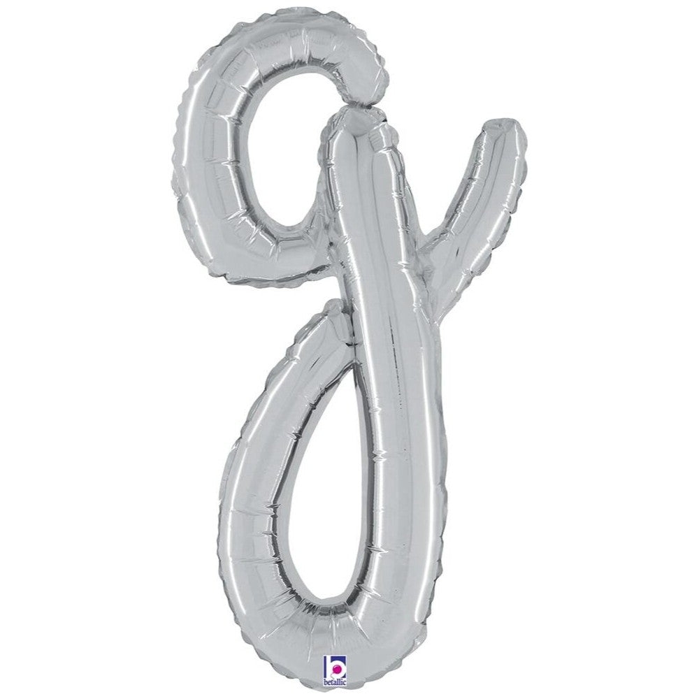 Balon Folie LITERA (AER) SCRIPT G Argintiu 61cm Grabo