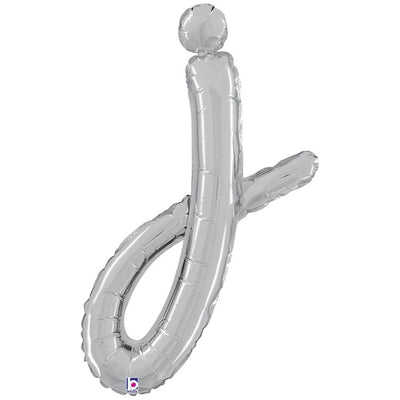 Balon Folie LITERA (AER) SCRIPT J Argintiu 61cm Grabo