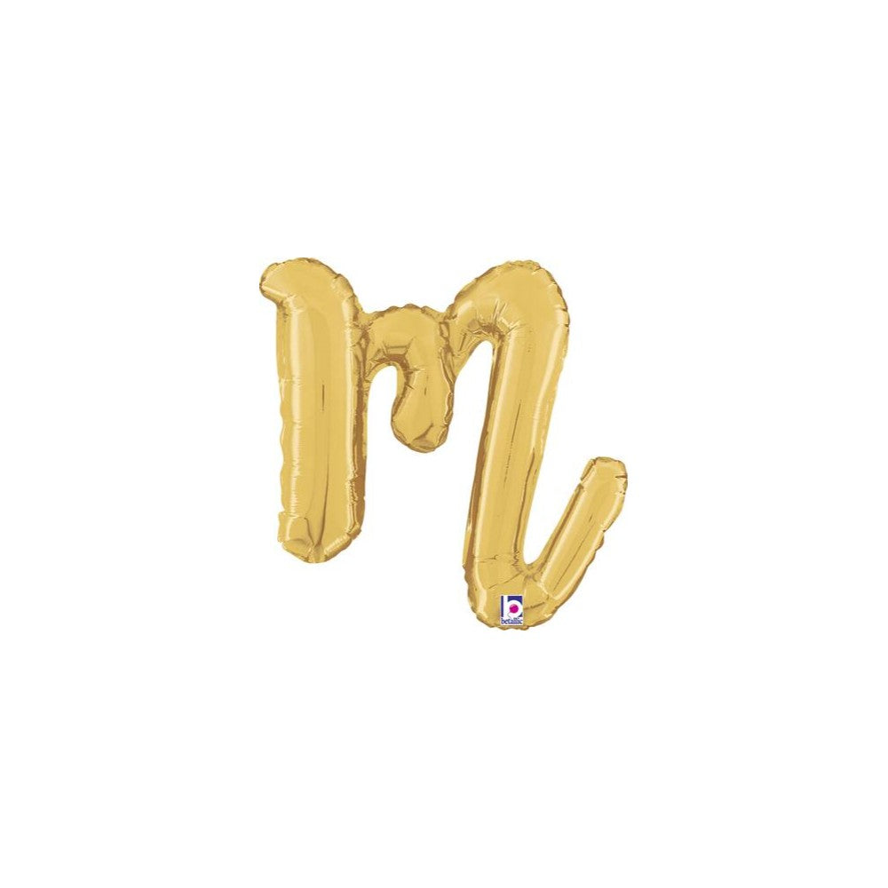 Balon Folie LITERA (AER) SCRIPT M Auriu 35 cm Grabo