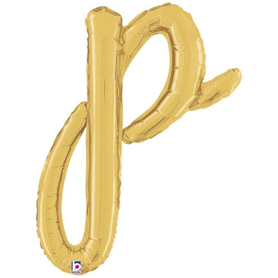 Balon Folie LITERA (AER) SCRIPT P Auriu 61cm Grabo