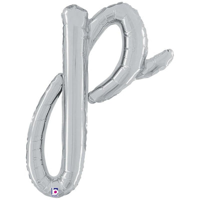 Balon Folie LITERA (AER) SCRIPT P Argintiu 61cm Grabo