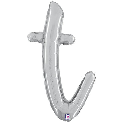 Balon Folie LITERA (AER) SCRIPT T Argintiu 61cm Grabo