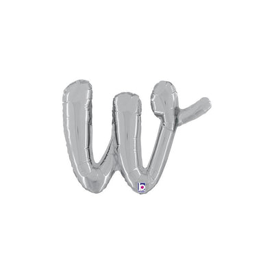 Balon Folie LITERA (AER) SCRIPT W Argintiu 35 cm Grabo