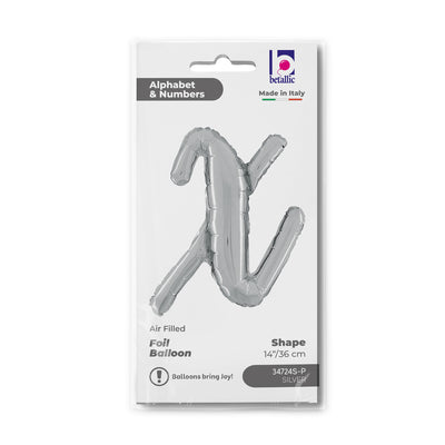 Balon Folie LITERA (AER) SCRIPT X Argintiu 35 cm Grabo