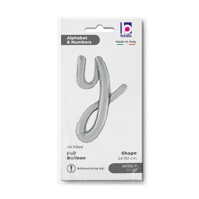 Balon Folie LITERA (AER) SCRIPT Y Argintiu 61cm Grabo