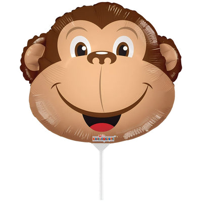 Foil Balloon Mini-Figure Monkey Head (AIR) 35cm 35000-14