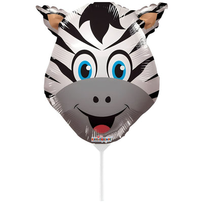 Foil Balloon Mini-Figure Zebra Head (AIR) 35cm