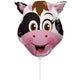 Foil Balloon Mini-Figure Cow Head (AIR) 35cm