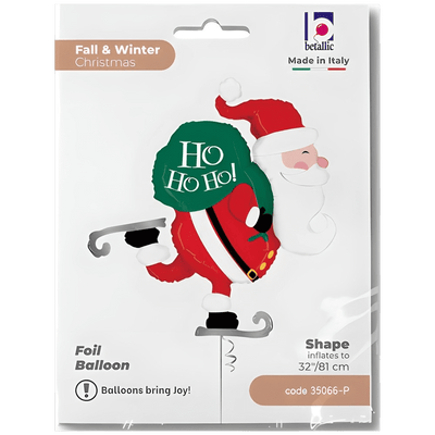 Foil Balloon Figurine Santa Claus on Skis 81cm Grabo