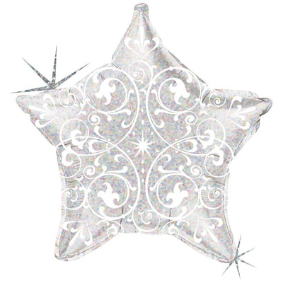 Balon Folie Stea Filigran Argintiu 53cm Grabo