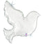Balon Folie Figurina Porumbel Alb Holografic 86 cm Grabo