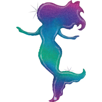 Balon Folie Figurina Silueta de Sirena Glitter 112cm