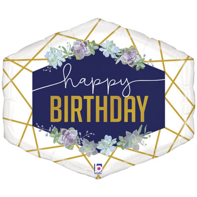 Foil Balloon Figurine Hexagon HB Navy 76 cm Grabo