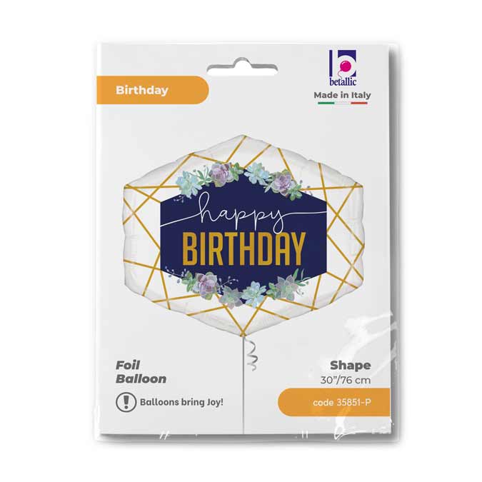 Balon Folie Figurina Hexagon HB Navy 76 cm Grabo