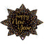 Foil Balloon Star Figure Happy New Year 74cm Grabo