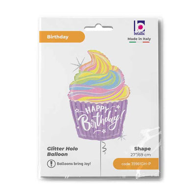 Foil Balloon Muffin HB Glitter Figure 69 cm Grabo