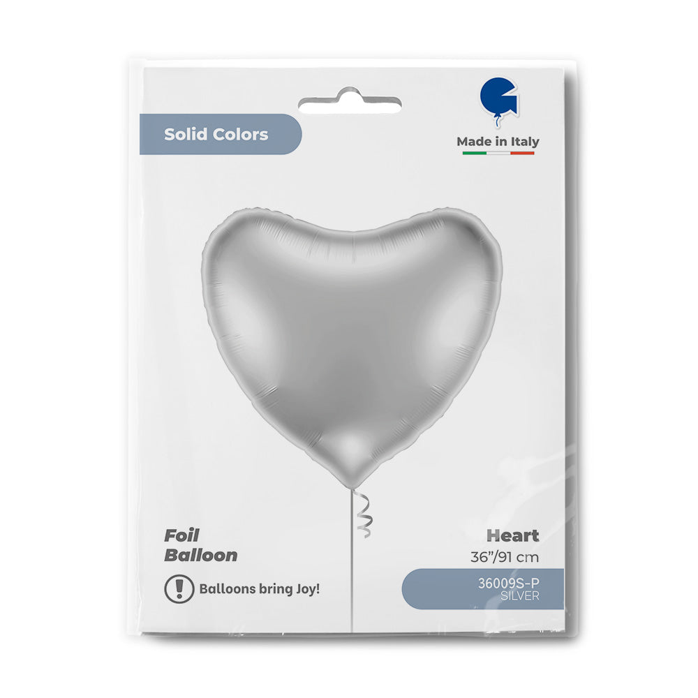 Balon Folie Jumbo Inima Argintie 91cm