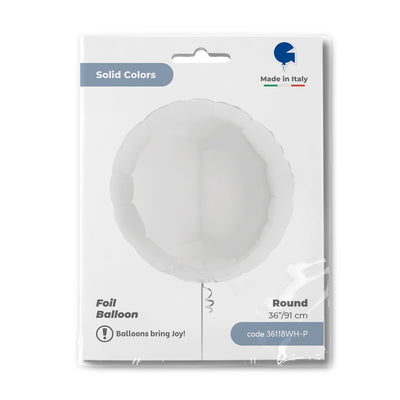 Grabo 91 cm White Round Foil Balloon